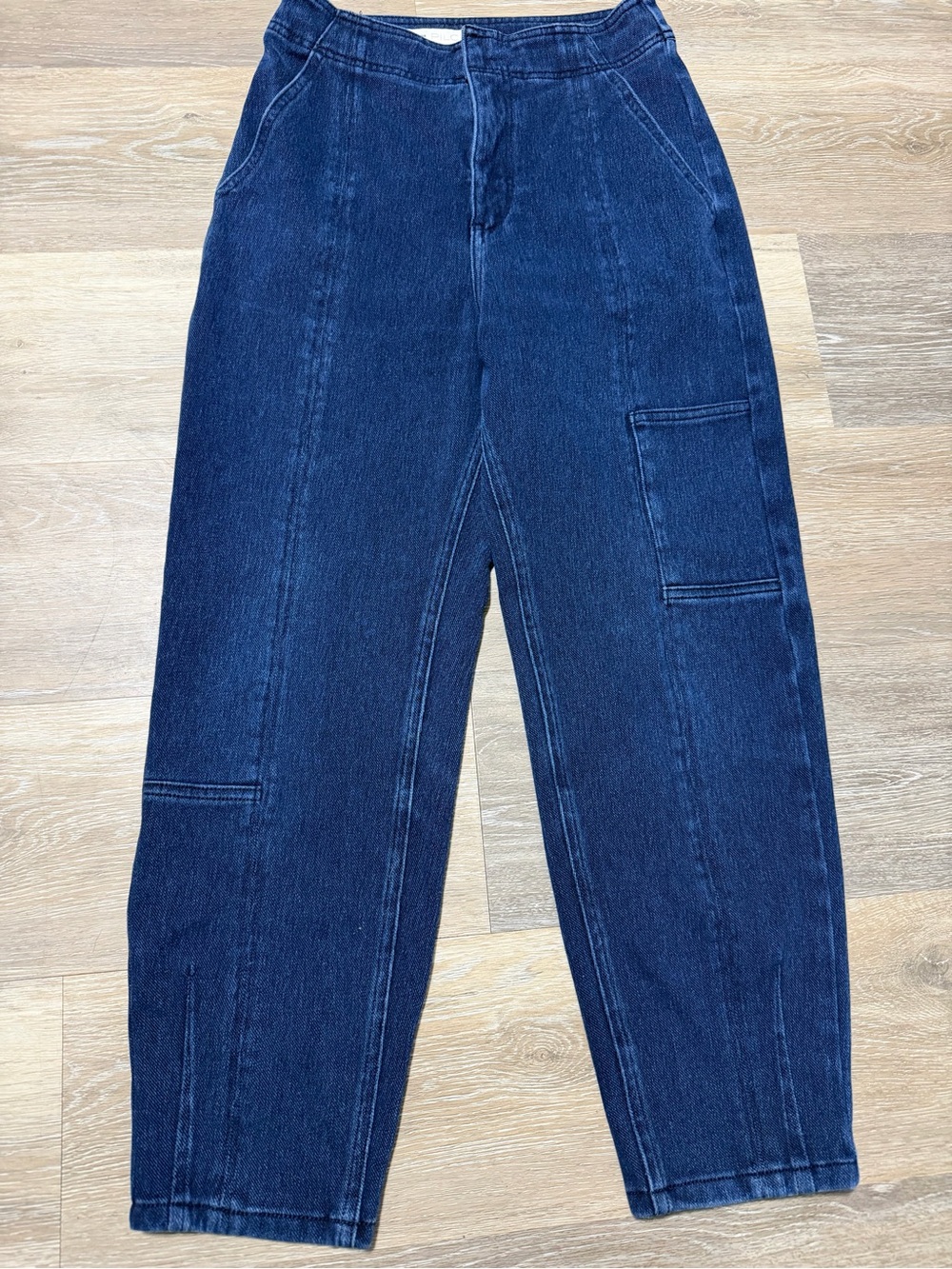Women’s Pilcro by Anthropologie High Rise Dark Blue Barrel Carpenter Jeans